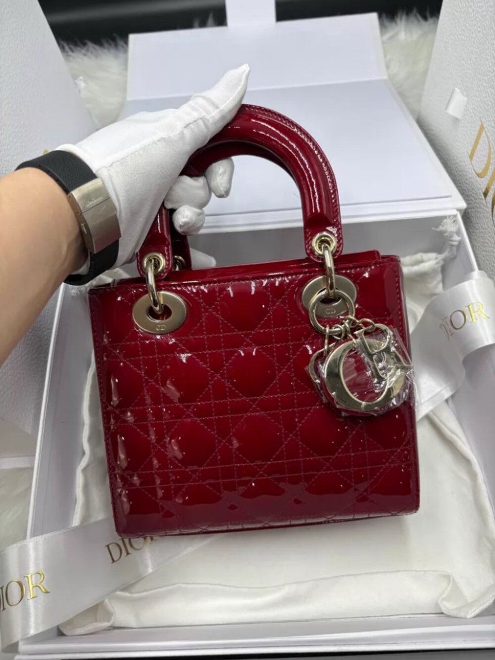 DIOR Lady Dior red handbag crossbody bag